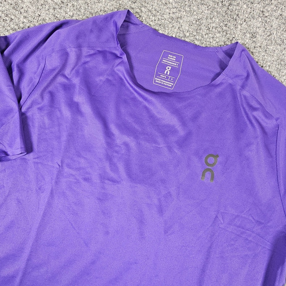 On Running Performance-T Mens Small Purple Grey Short Sleeve Training Shirt
